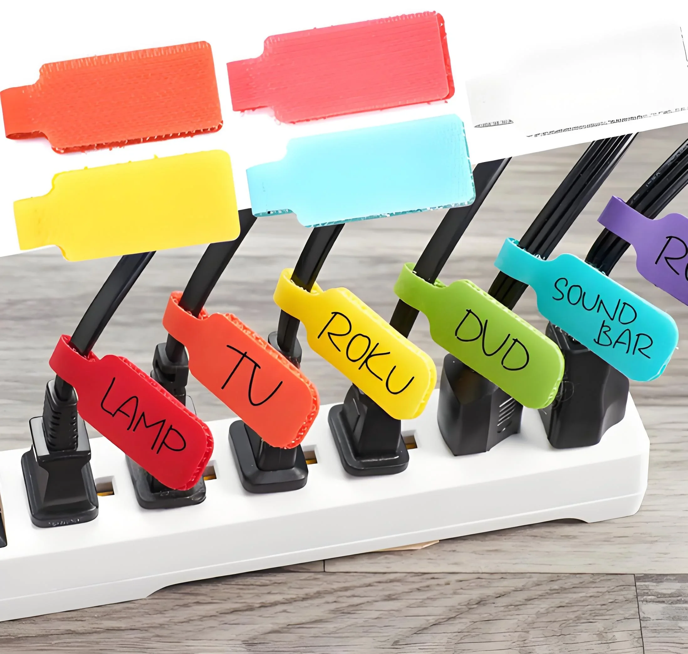 ป้ายแท็กสายเคเบิลแบบมีกาวในตัว สำหรับจัดการสายไฟ เหมาะสำหรับการติดฉลากสายไฟฟ้าและการจัดระเบียบ 1