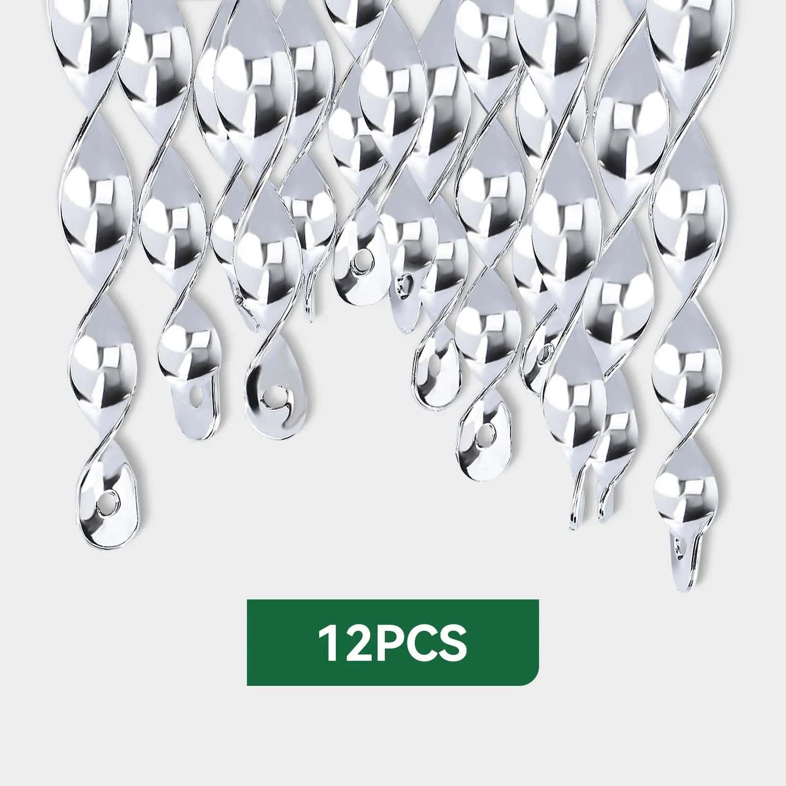 15-inch Bird Repellent Reflective Scare Rods 12 Pack Large Spiral Bird Deterrents for Outdoor Garden Yard Keeps Woodpeckers and