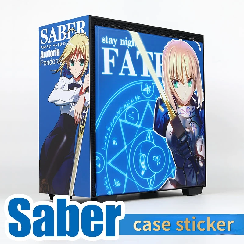 

Anime FATE Stickers for PC Case,Cartoon Decor Decals for Computer Chassis,ATX Mid Case Decorative sticker