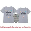 My 1st Birthday As a Daddy Family Matching Shirts Cotton Dad Mom Tshirts Baby Rompers Funny Daddy's Birthday Party Gifts Outfits 4