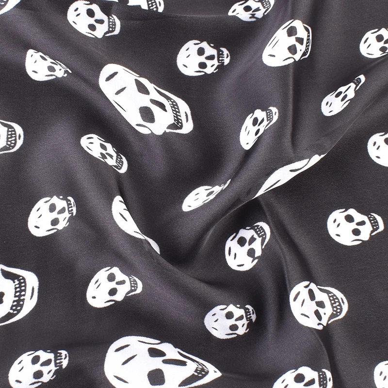 New Skull Head Printed Temperament Versatile 70 Small Scarf Square Scarf Headband Professional Decorative Scarf 6