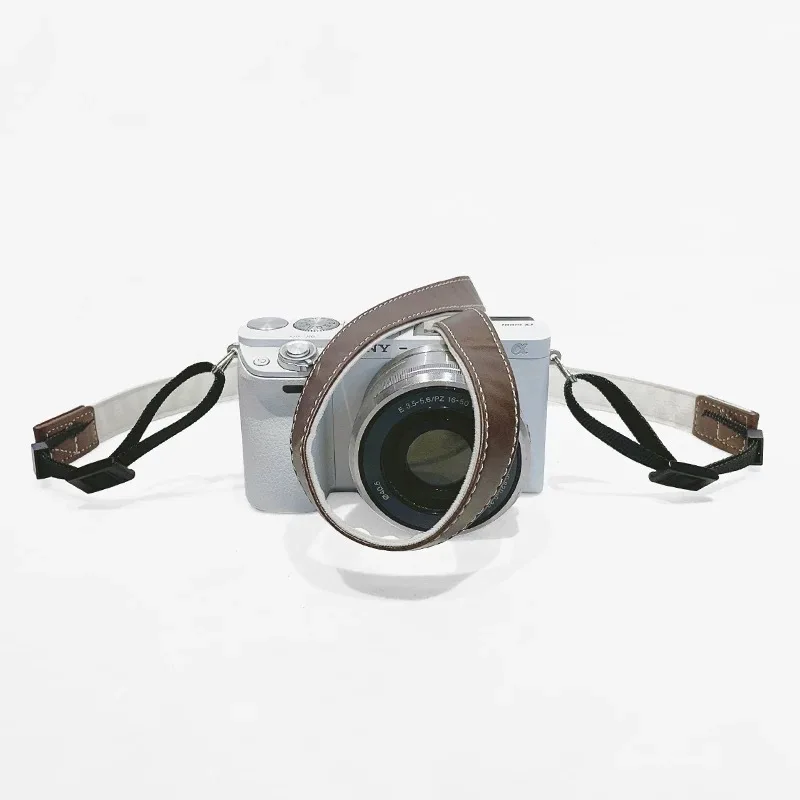Premium Leather Camera Shoulder Strap - Universal Fit for SLR, DSLR, and Mirrorless Cameras