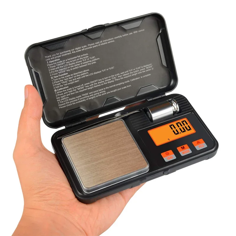전자 디지털 체중계 미니 체중계 정밀 전문 포켓 체중계 밀리그램 보정 웨이트, 200g, 0.01g, 50g, 0.001g