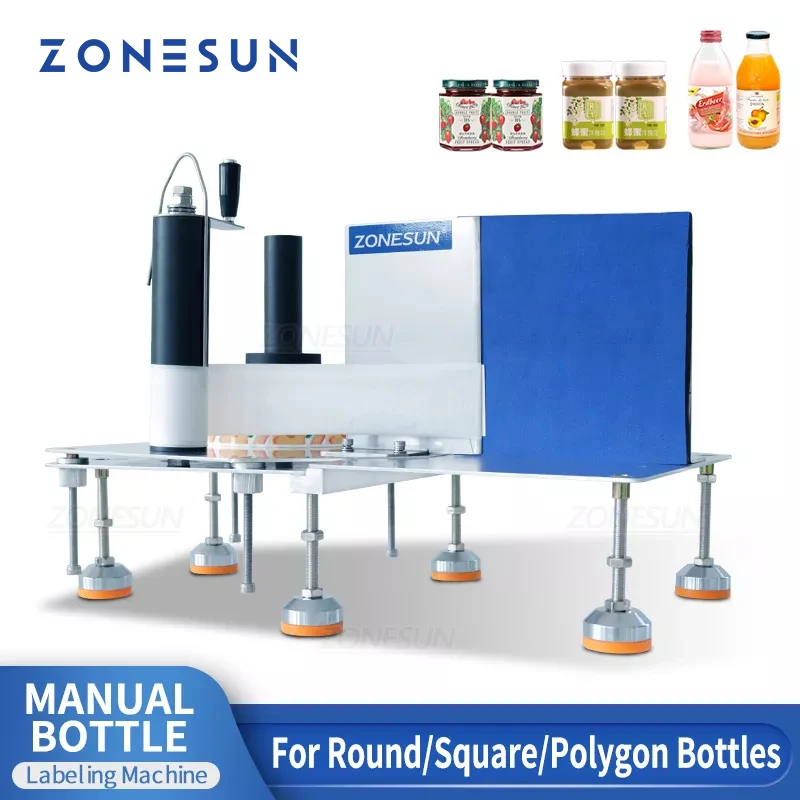 ZONESUN ZS-TB3 Manual Bottle Label Sticker Peeling Applicator Flat Round Square Polygon Surface Machine