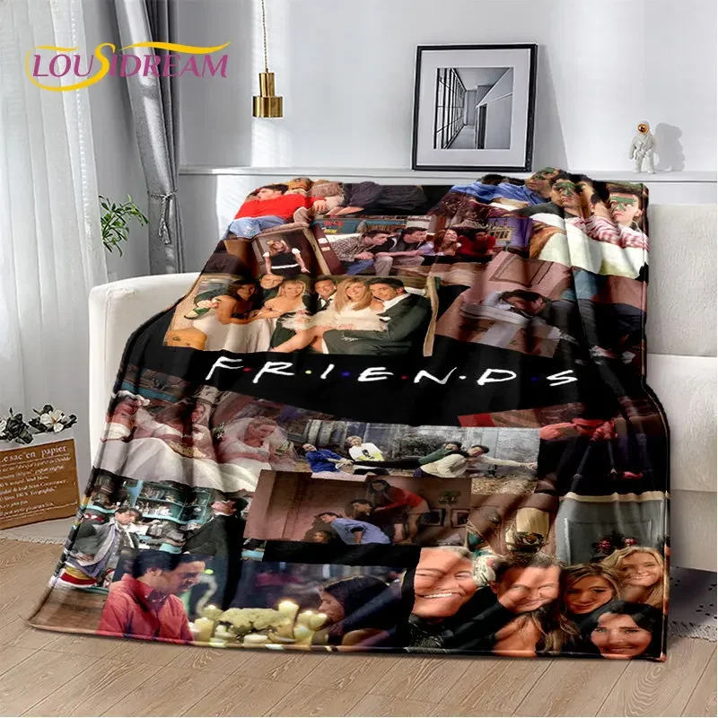 Плюшева фланелева ковдра Friends TV Show для спальні, вітальні, дивана, пікніка, м’який D-друкований дизайн
