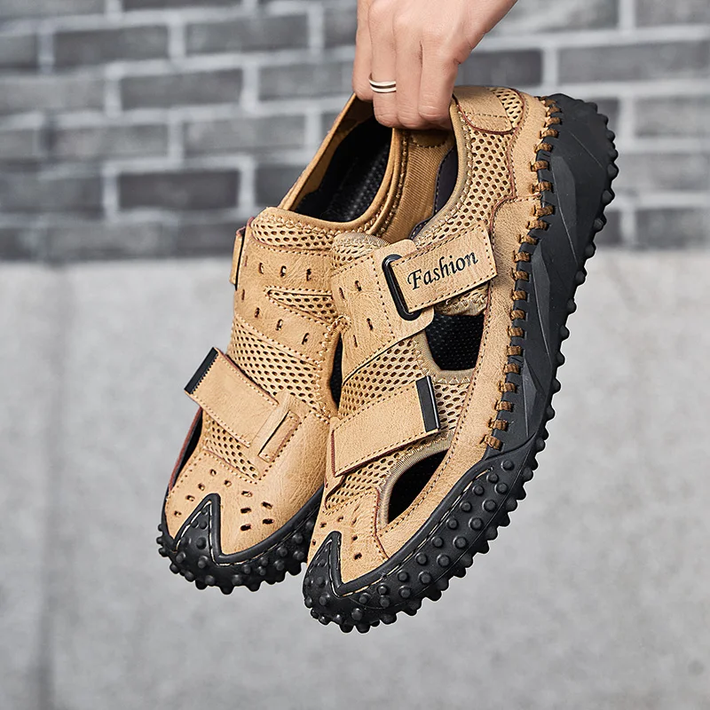Large size sandals for men beach shoes for men cool slippers for men one shoe dual-use men's sandals