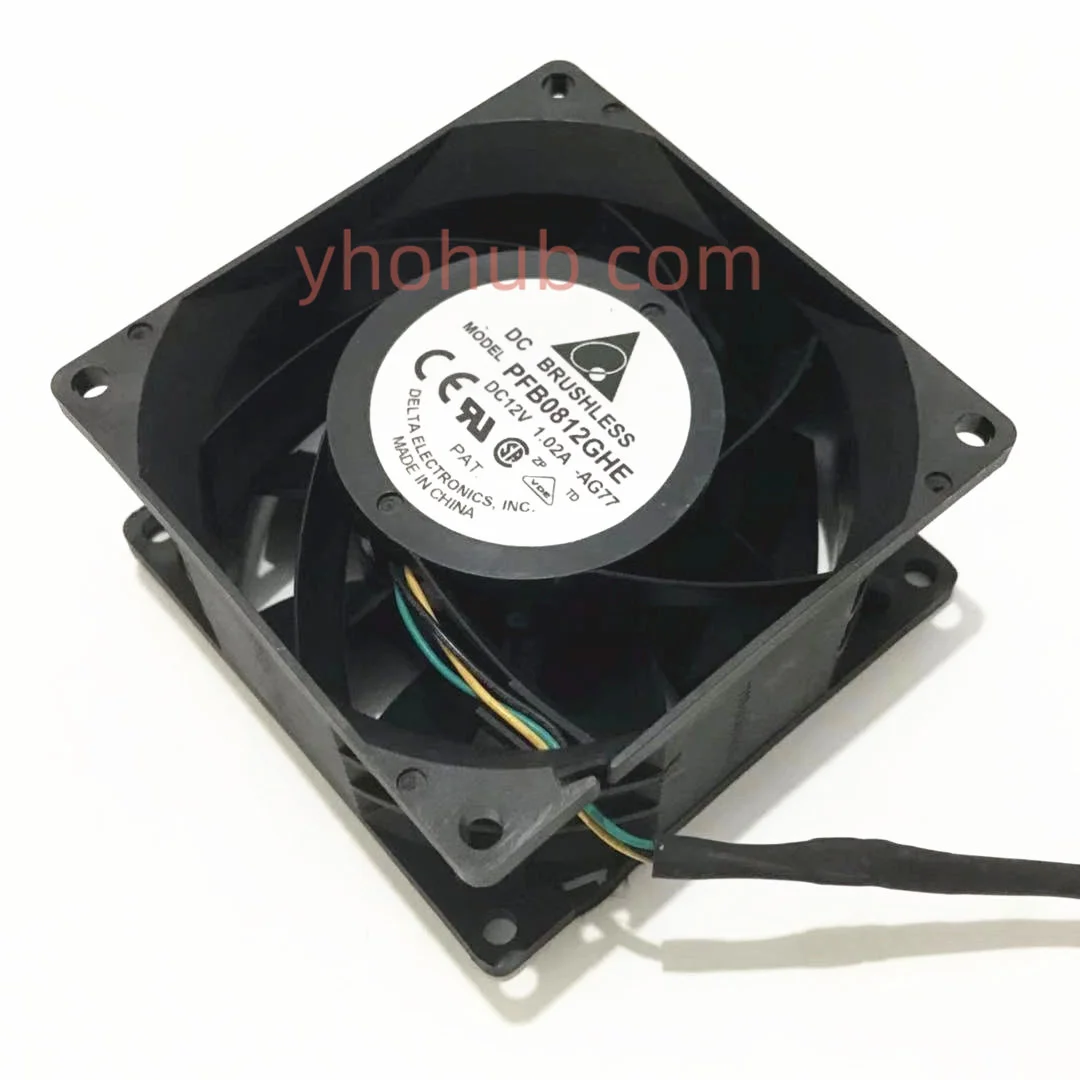Delta Electronics Servidor Ventilador de Refrigeração Pfb0812ghe Ag77 Ml310e Gen8 v2 686749001 dc 12v 1.02a 80x80x38 mm