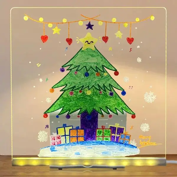 USB付き透明アクリルリマインダーボード,常夜灯,テーブルランプ,素敵な