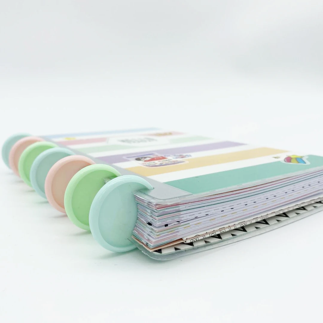 100pcs30mm Binding Ring Plastic Ring Buckle Mushroom Hole Loose-leaf Notepad Plastic Binding Discs Macaron Disc Fichario