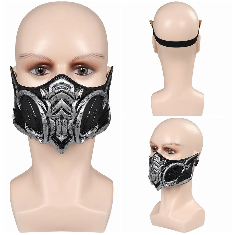 thumbnail image 1 of Disfraz de fantasía de Sub Zero Mortal Kombat para hombre adulto, pantalones y máscara, ropa de carnaval y Halloween, 1 of 5
