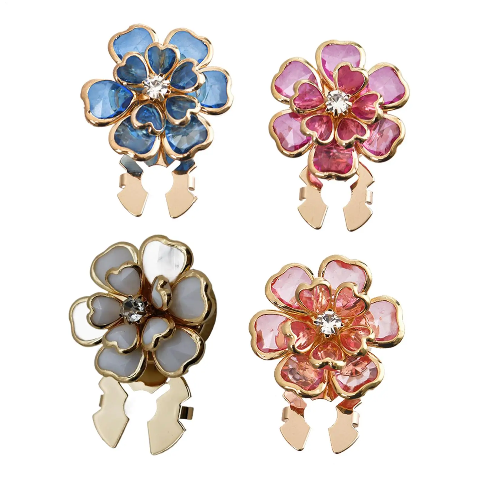 1PC 셔츠용 꽃 단추 커버 분리형 클립온 셔츠 코트 장식 단추 의류 액세서리용..