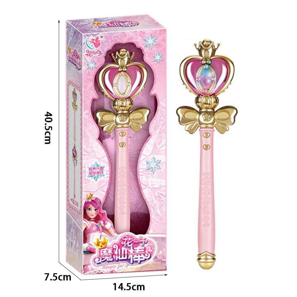 thumbnail image 1 of Flower Fairy Glowing Sound Effects Stars Magic Wand Children Magic Fairy Princess Costume Props Dollhouse Party Favor For Girls, 1 of 5