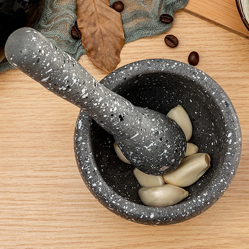 Garlic masher household grinder pressing manual garlic mashed garlic mashing pot mashing press bowl medicine pot pounding stone mortar