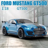 Large Size 1/18 Mustang Shelby GT500 Alloy Diecasts Sports Car Model 4 Doors Can Be Opened Metal Vehicle for Kids Toys Gift 1