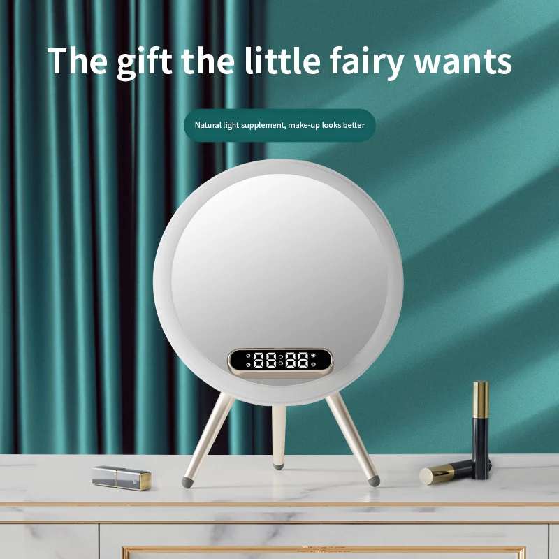 Magic Beauty AI Mirror Speaker Wireless Charging Bluetooth Voice Control Desk Mobile Phone Stand Creative Gifts For Girls