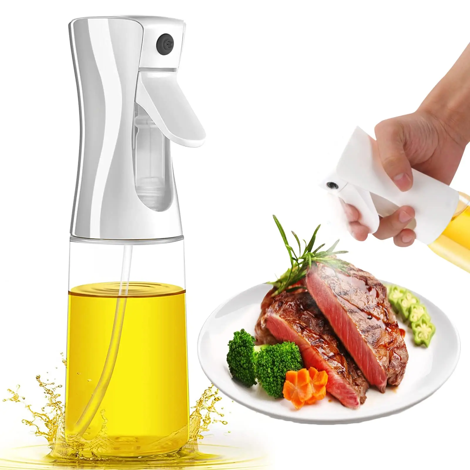 Pulvérisateur d'huile de cuisson atomisée, distributeur d'huile en verre de  cuisine domestique, bouteille, friteuse à Air, Pot pulvérisateur d'huile d'olive  et de vinaigre