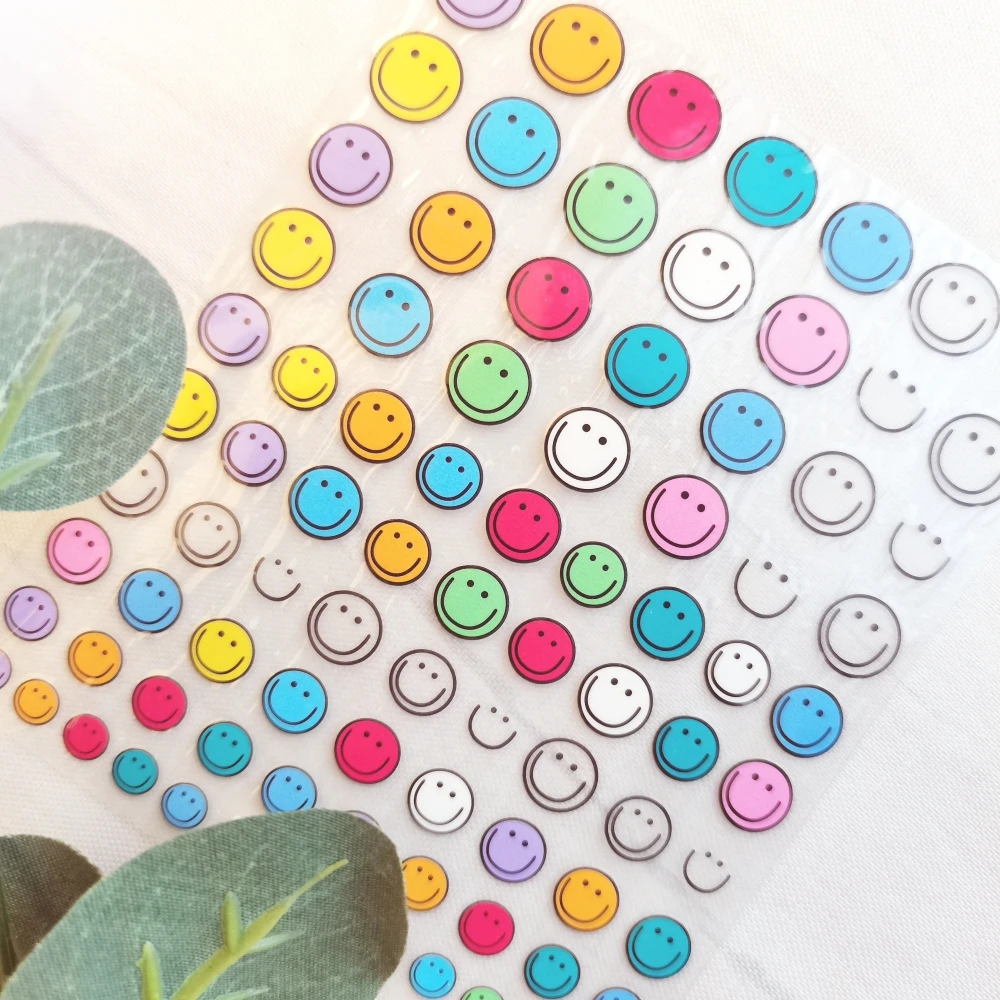 Nail Stickers Nail Decals 1 sheet Smiling Face Sunflower Nail Art Stickers