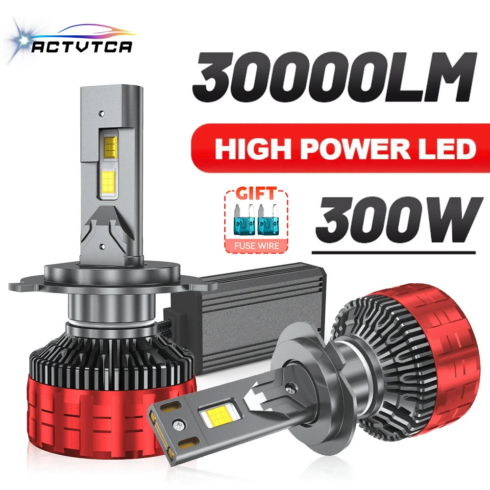 ACTVTCA 300W 30000LM H4 H7 светодиодный фары 6000K фары головного света H1 светодиодный H11 H8 H3 HB3 9005 HB4 9006 9007 9008 H13 9012 H9 Автомобильные фары