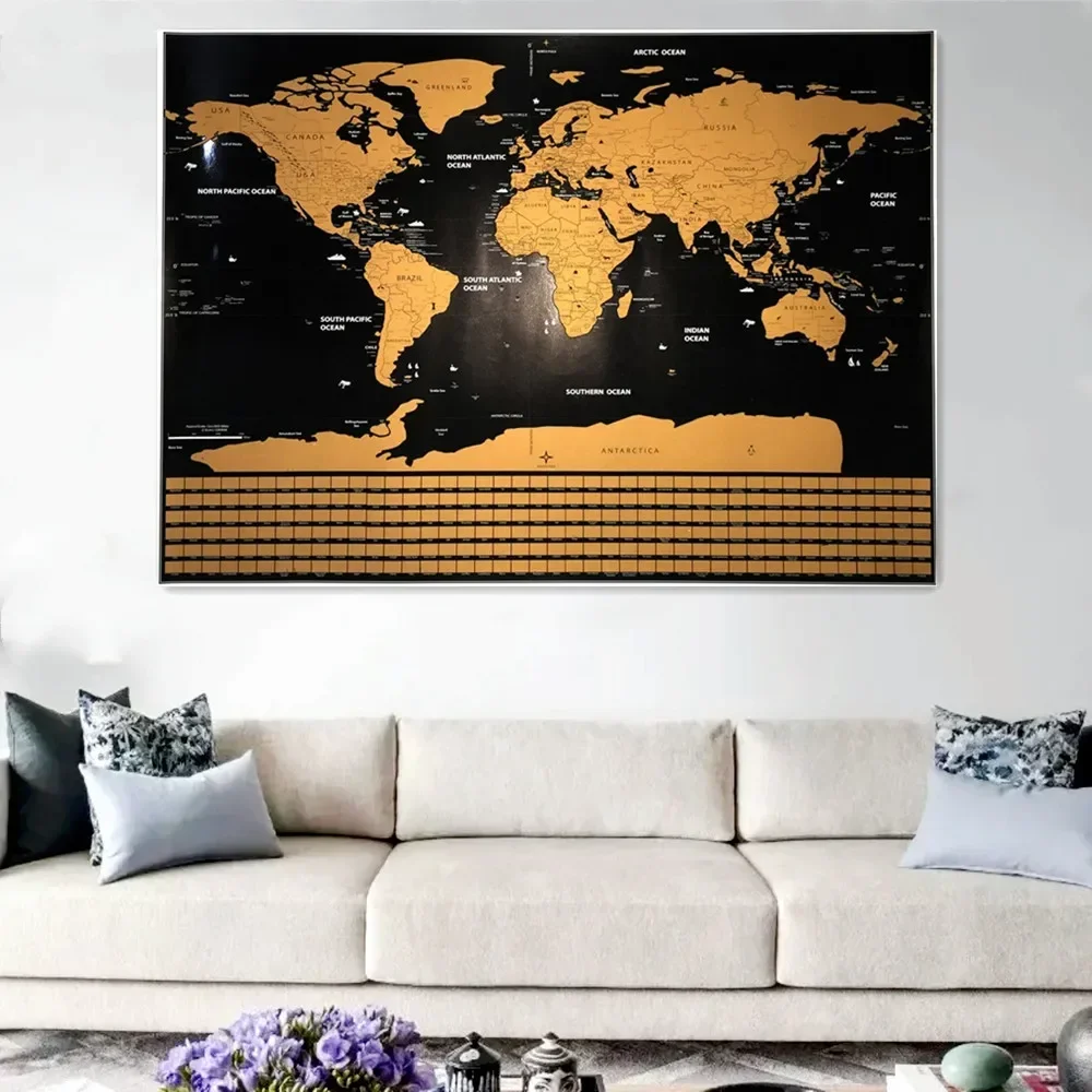 

Великолепные дорожные карты для царапин, плакат для украшения стен, Постер из золотой фольги, черные карты для удаления царапин, покрытие из фольги, карты мира, офисные принадлежности d5