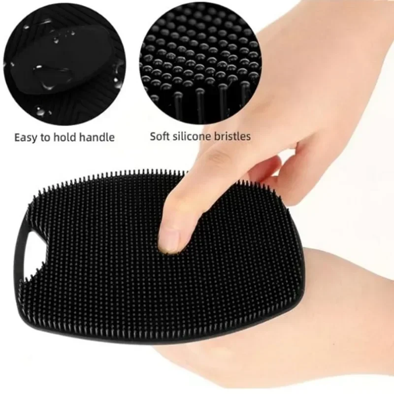 1pc Soft Silicone Exfoliating Brush Cleanser Manual Body Cleansing Scrubber Shower Gentle Massage Bath Brush For Men 2
