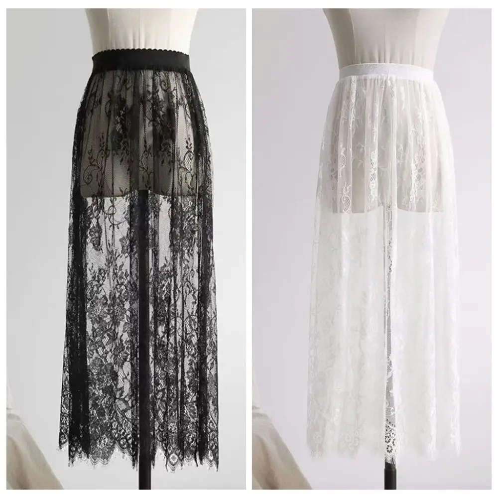 Petticoat Skirt Flower Lace Underskirt Slips Anti-glare 75cm Mesh Underskirt Slips Dress Hight Waist Loose Safety Skirt Petticoat Commuting petticoat skirt petticoat underskirt wedding underskirt lolita petticoat flower girl underskirt wedding petticoat vintage underskirt tulle tutu skirt