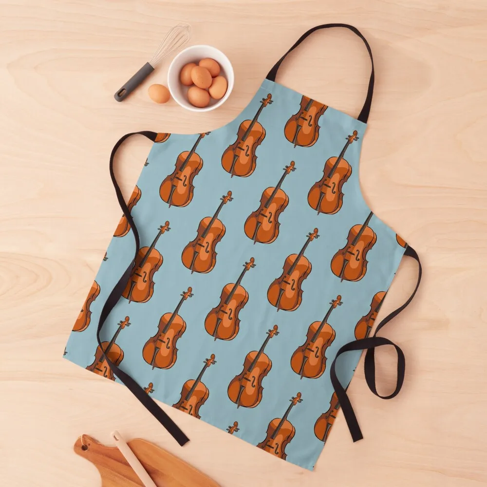 

Cello handdrawn music instrument Apron Apron For Girl Kitchen Apron Woman Cleaning Products For Home