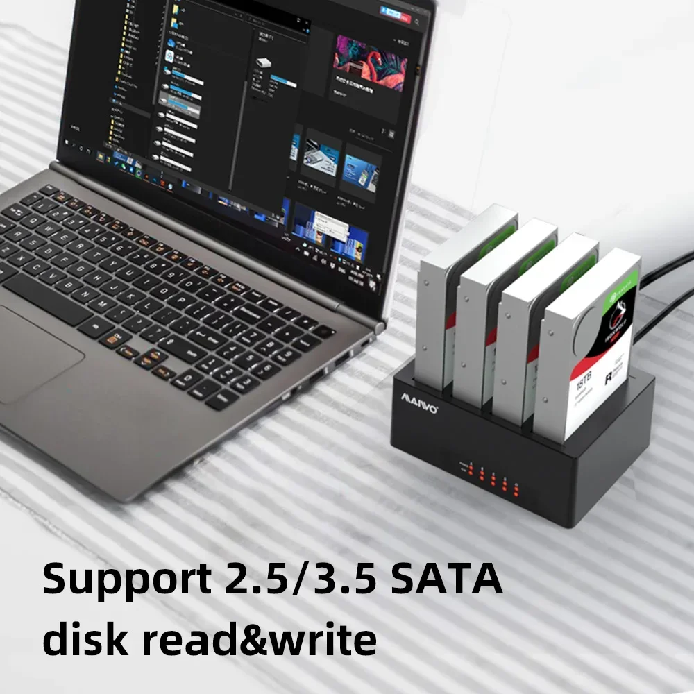 4 Bay HDD Docking Station SATA to USB3.0 2.5" 3.5" SSD/HDD Hard Drive Enclosure Case for 2.5 3.5 inch HDD Enclosure box external hard drive external hard drive case ssd enclosure hard drive enclosure hard disk case external hard drive box hdd case enclosure hdd docking station