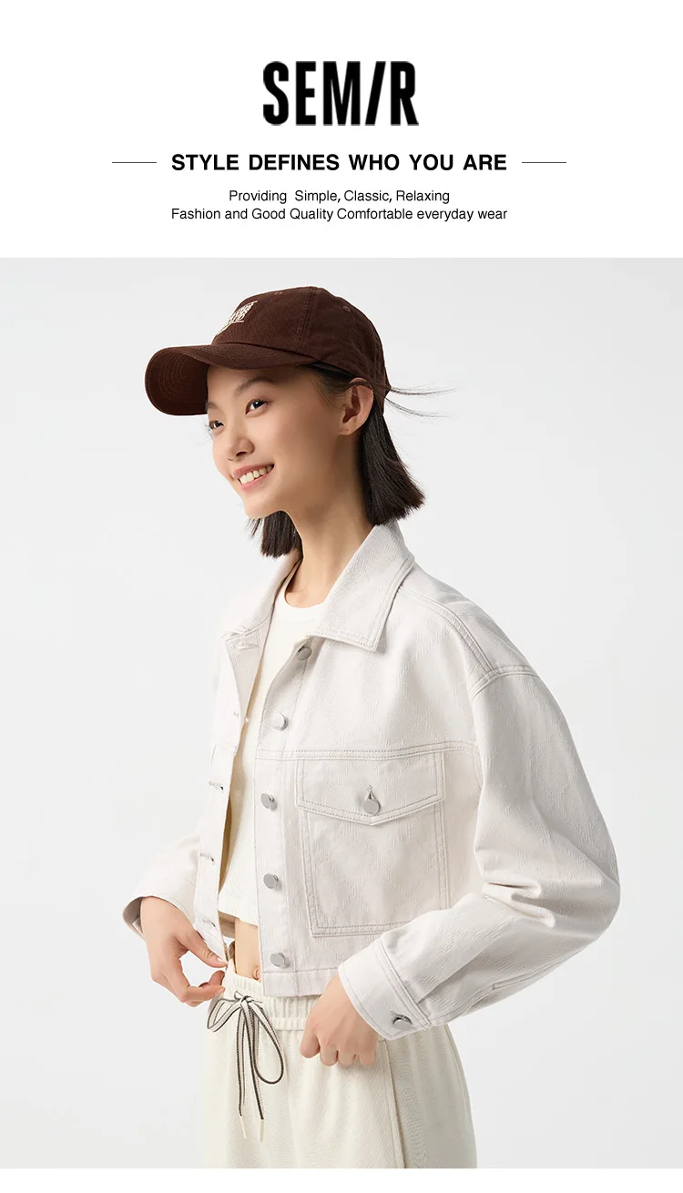 Denim Jacket Women Short Style Slimming Diamond-patterned Spring New Pure Cotton Drop-shoulder Jacket