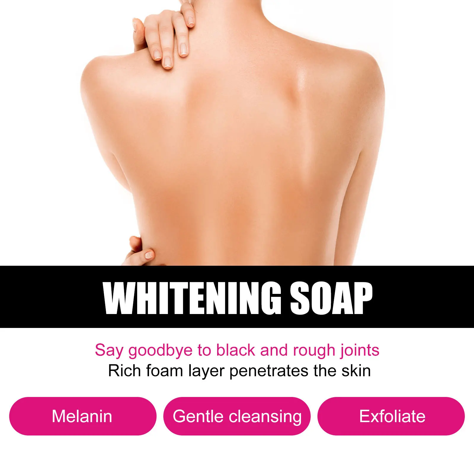 EELHOE Whitening Soap for Dark Skin Bleaching Joint Elbow Intimate Deep Cleansing Remove Dullness Melanin Dark Spot Remover 100g Body Whitening Soap