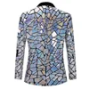 Luxury Laser Sequin Tuxedo Blazer Jacket Men One Button Shawl Lapel Dress Suit Blazer Male Party Stage Prom Singer Costume Homme 2