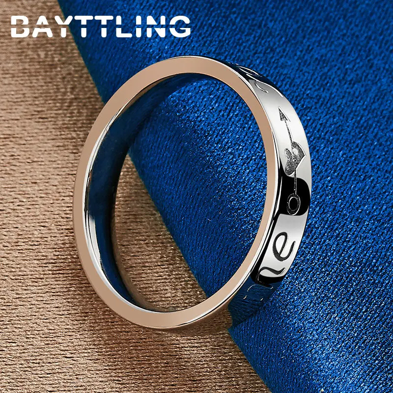 

Fashion 925 Sterling Silver 7/8/9/10# Fine Engraving Glossy Ring For Women Charm Gift Jewelry Temperament Accessories