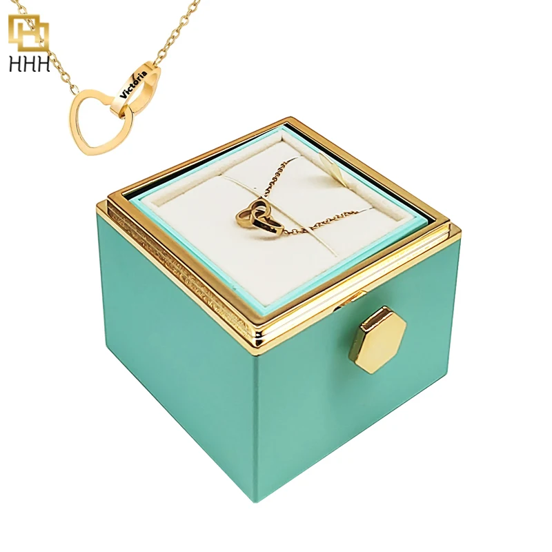

HHH Valentine's Day flowers jewelry packaging boxes Eternal rose box Preserved flower luxury Rotating flower Blue
