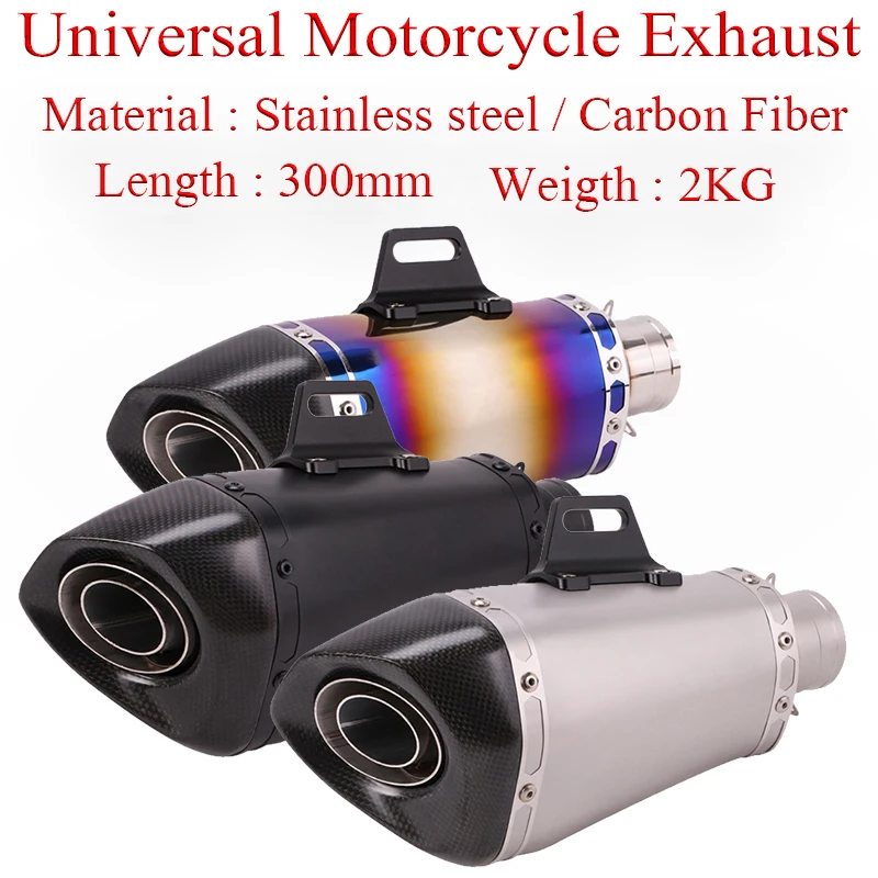 

51mm Universal Motorcycle Exhaust Muffler Slip On for Z900 Fz6 Er6N Cbr1000 Mt07 Mt09 S1000RR RC390 Modified Moto Escape