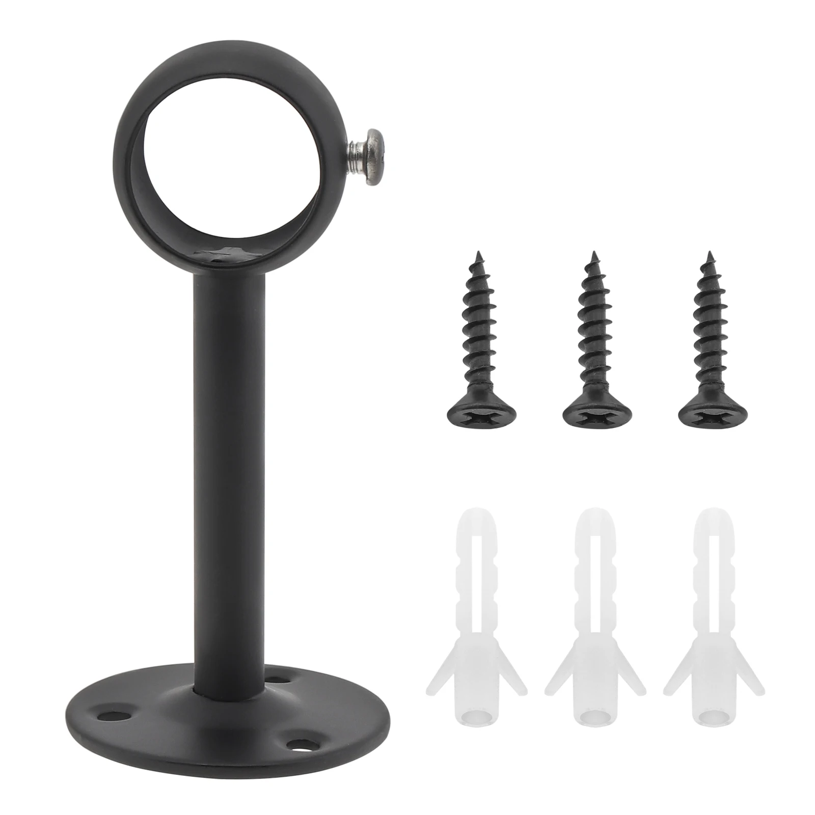 1 Piece Heavy Duty Stainless Steel Curtain Rod Bracket Ceiling Curtain Rod Holder for 1 Inch Drape Pole with Adjustable Screws