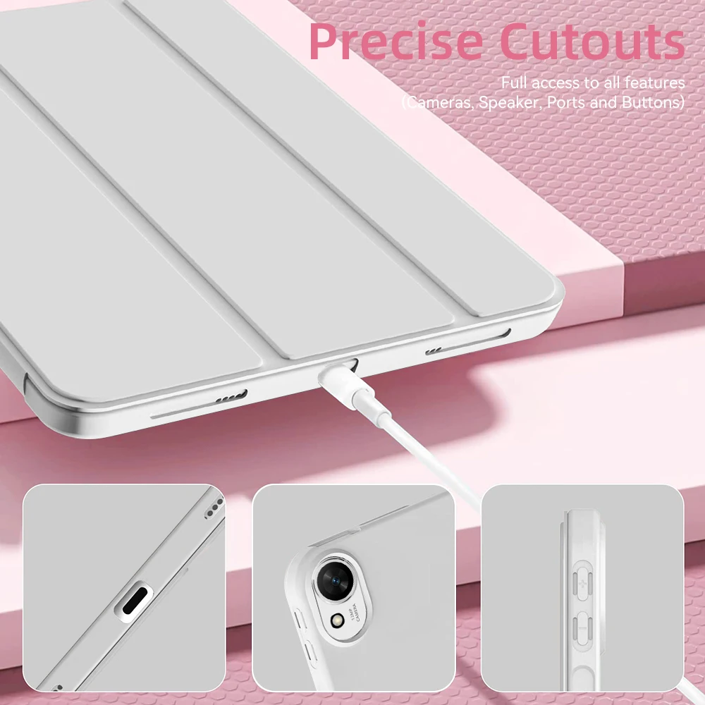 Ultra-Slim Trifold Stand TPU Soft Back Tablet Case - 11.5-inch Cover