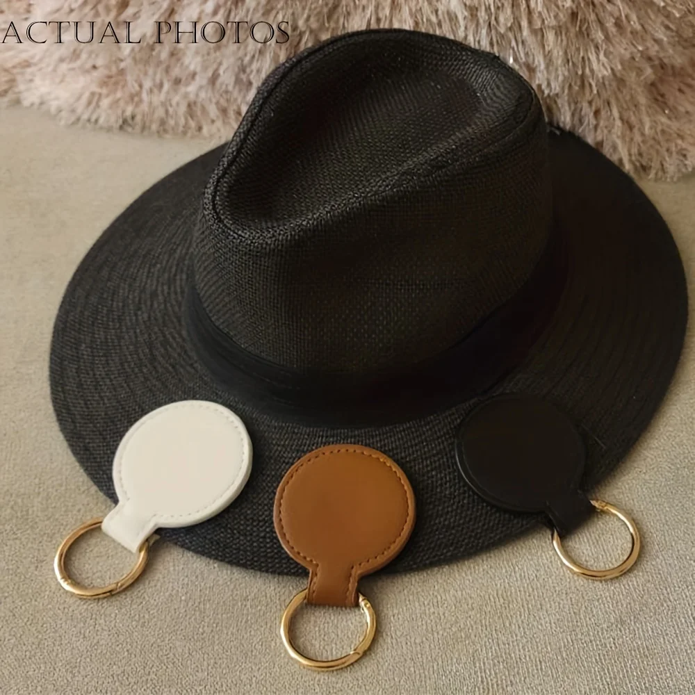 Magnetic PU Leather Hat Clip - Stylish Travel Bag Accessory