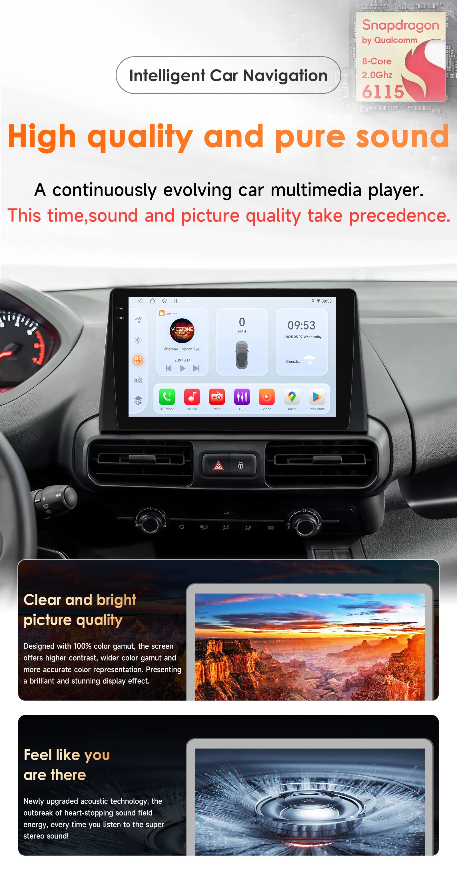 Hizpo Wireless CarPlay Android Auto Radio für Fiat Doblo 2021 2022 2023 2024 Smart Car Systems Multimedia Bildschirm Stereo GPS Navi – Detail 4