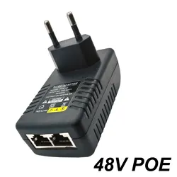 POE Power Supply Adapter 48V 0.5A with EU/US Plug for CCTV Security Surveillance Systems (POE48V US Plug)