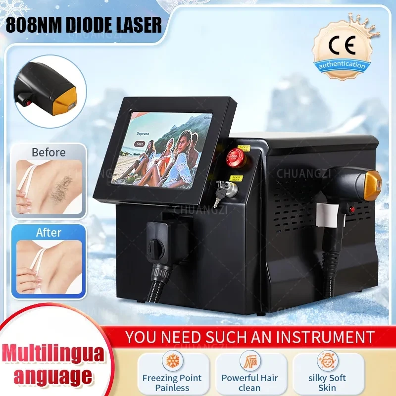 

808 diode machine ice point painless permanent depilation professional high-power 2000W 808 diode machine ice point