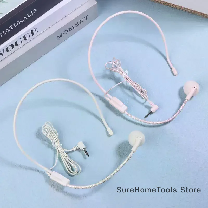 1PC Wired 3.5mm Plug Head-mounted Headset Mic Portable Guide Lecture Speech Microphone Clear Sound Teaching Meeting Presentation