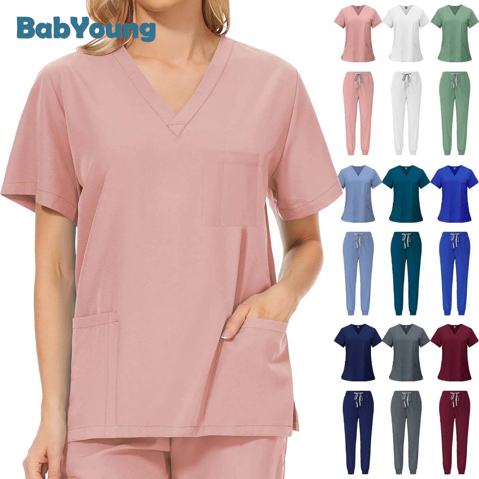 WorkwearNursingWomenScrubsElasticBandPantsWorkingUniformWomen