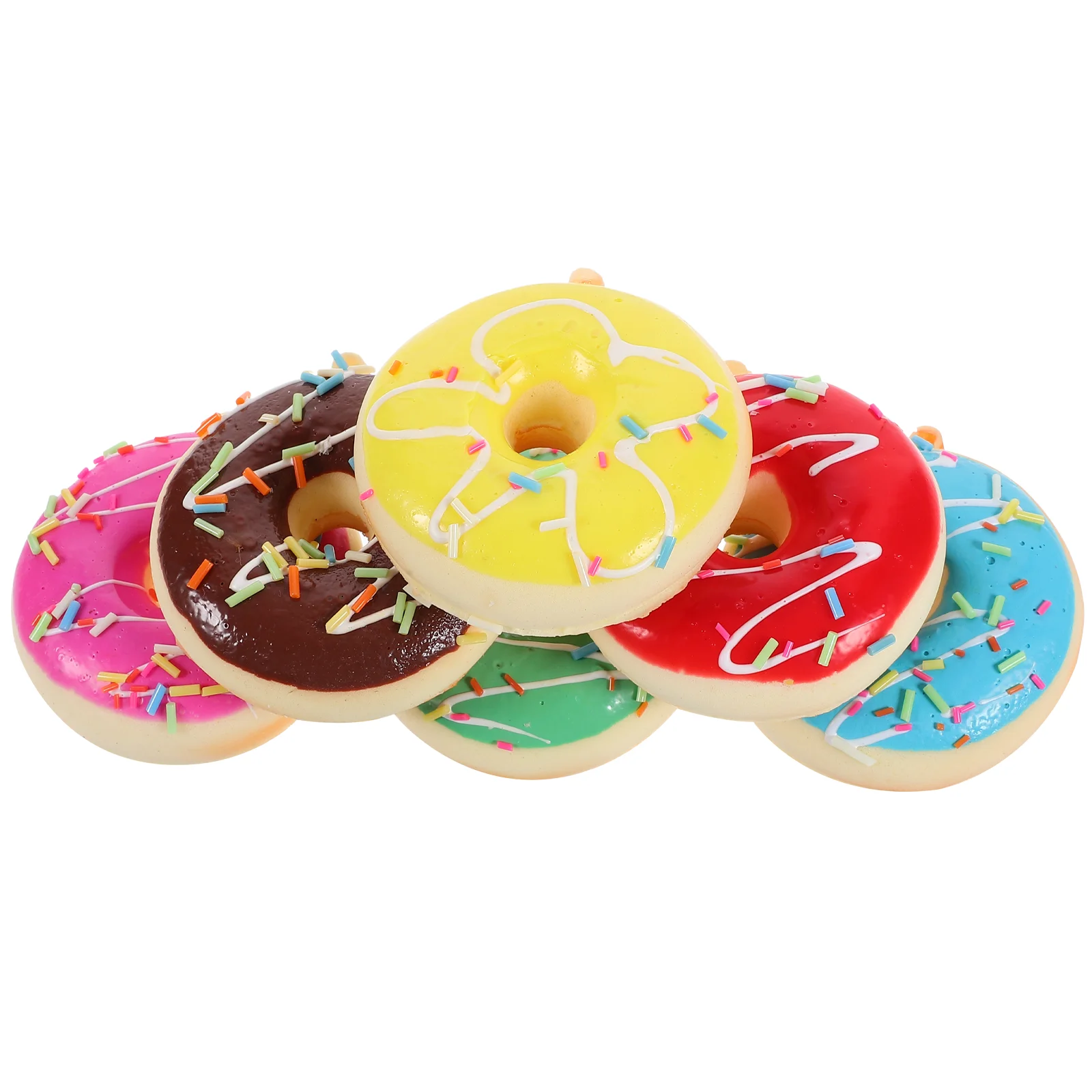 

6pcs Fake Donut Ornament Vivid Artificial Donut Decor Slow Rebound Fake Donut Decoration Funny Toy