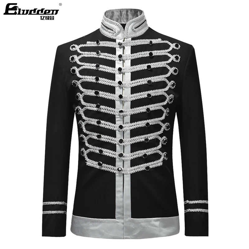 

Male Single Breasted Suit Jacket Men Military Stage Suit Fashion Drama costume Party Blazer Men Plus Size/2019 new European and