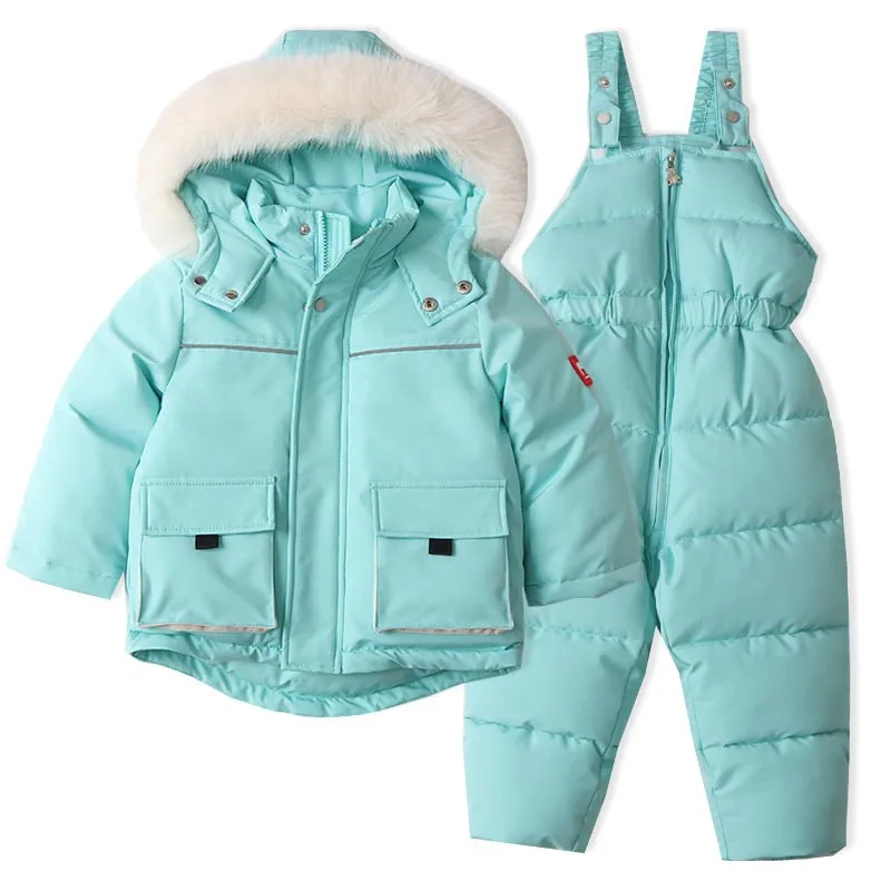 Children's Windproof And Waterproof Down Jacket And Pants Snow Set 2