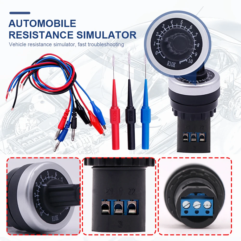 Resistance Tester Auto Car Circuit Tester Sensor Signal Resistance Simulator Fuel Diagnostic Tool Analog Generator Resistance Sensor Tools