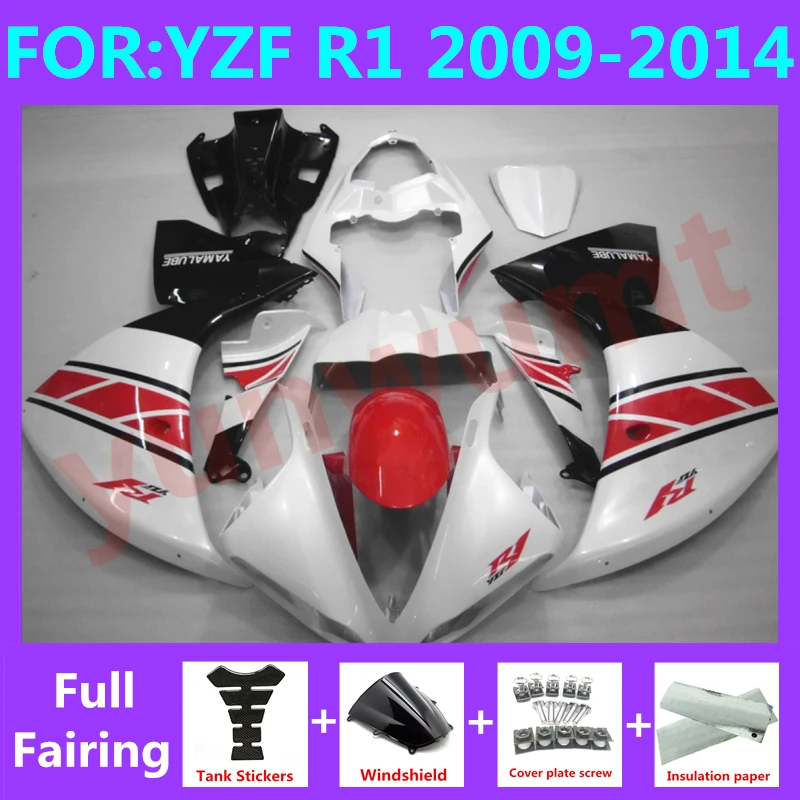 

NEW ABS Motorcycle full Fairing Kit fit For YZF R1 2009 2010 2011 2012 2013 2014 YFZ-R1 Bodywork Fairings kits set red white