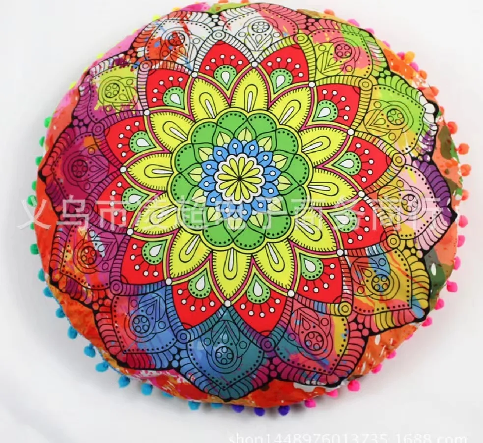 Popular Handicrafts - Cojín redondo diseño de mandala estilo hippie para  suelo