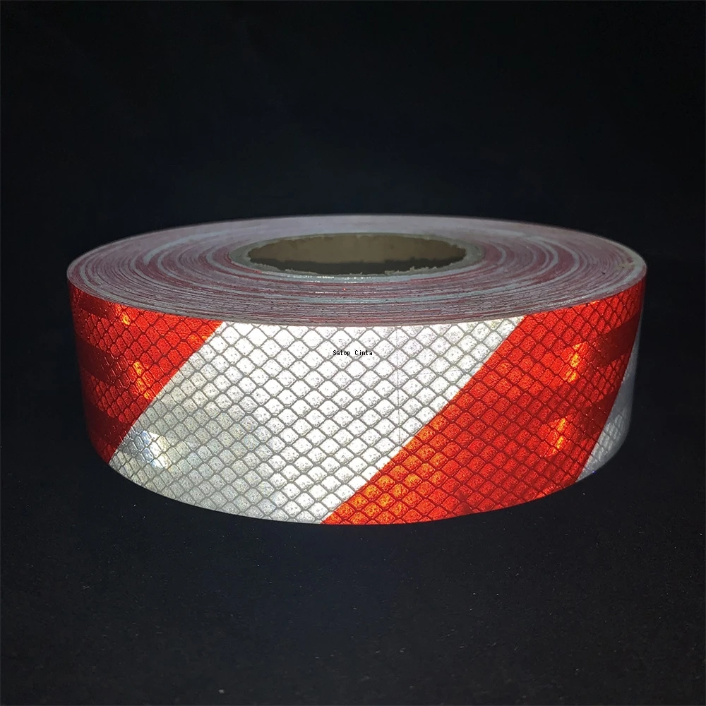 PATIKIL Reflective Tape - 8 Inch X 10 FT, Red & White, Waterproof Self-Adhesive Safety Tape For Cars, Trucks, Bikes, Helmets