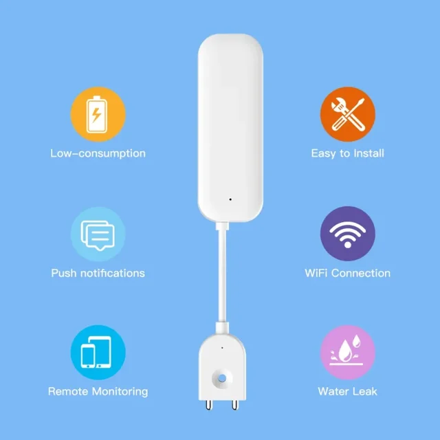 Tuya Smart WIFI Water Leakage Sensor Alarm Water Level Detector Flood Leakage Sensor APP Remote Control Security Alarm System 3