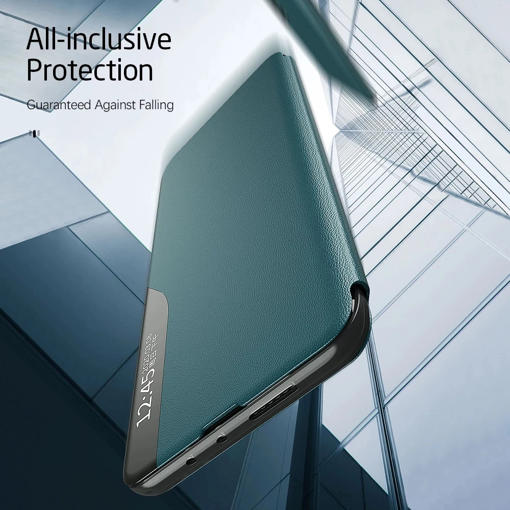 Smart Window View Leather Flip Case For Samsung Galaxy S20 S21 FE S9 S10 Note 20 S22 Ultra 10 Plus Lite 9 8 Magnetic Stand Cover leather wallet case leather case phone case leather phone case